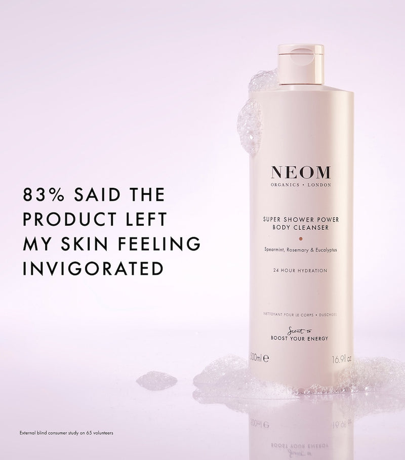 NEOM Super Shower Power Body Cleanser 500ml, imported from the UK