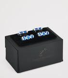 Deakin & Francis cobalt enamel and sapphire cufflinks, UK version