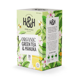 Holland & Barrett Heath & Heather Organic Green Tea Manuka 20 Tea Bags- Buy online at McGrocer