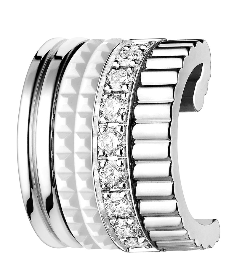 Boucheron Quatre Double White Edition earring 8mm, imported from the UK
