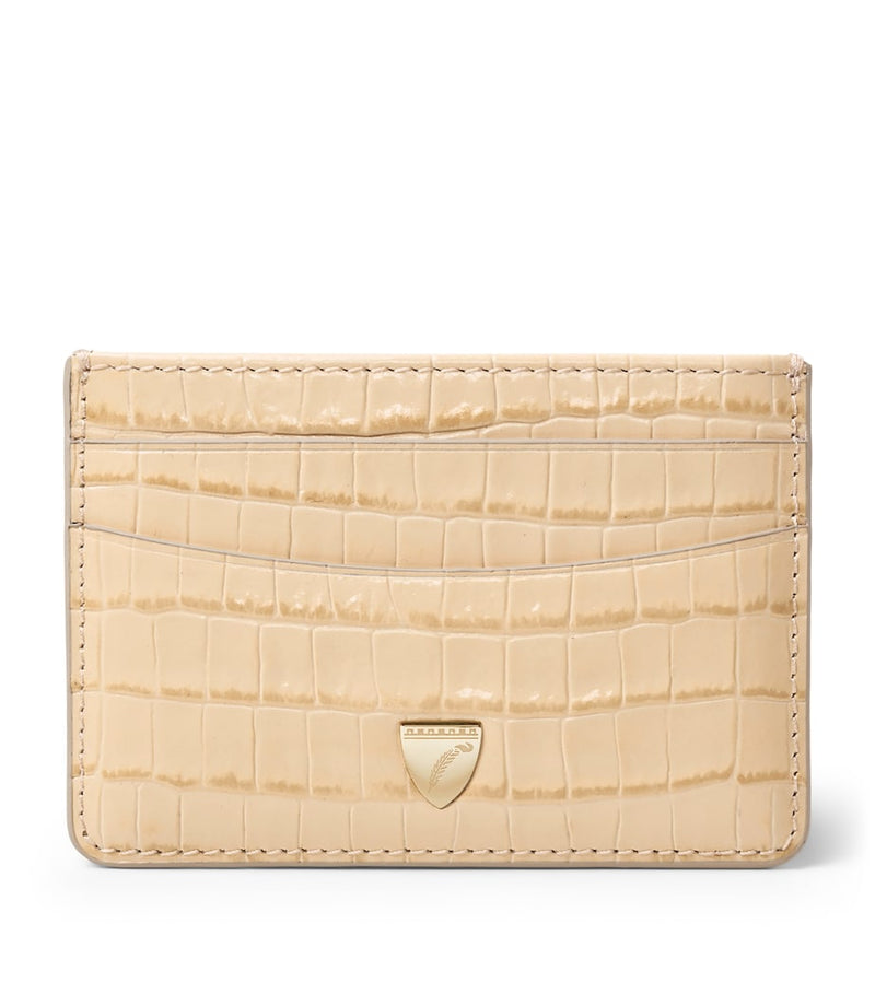 Aspinal of London croc-embossed leather slim card holder, UK version