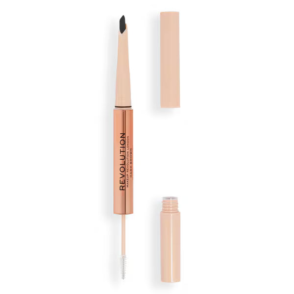 Revolution Fluffy Brow Filter Duo Dark Brown, imported from the UK