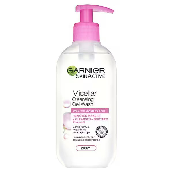 Garnier Micellar Gel Face Wash Sensitive Skin 200ml, imported from the UK