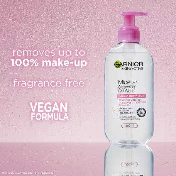 Garnier Micellar Gel Face Wash Sensitive Skin 200ml, imported from the UK