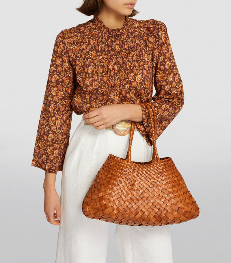 Dragon Diffusion Santa Croce large leather woven tote bag, UK version