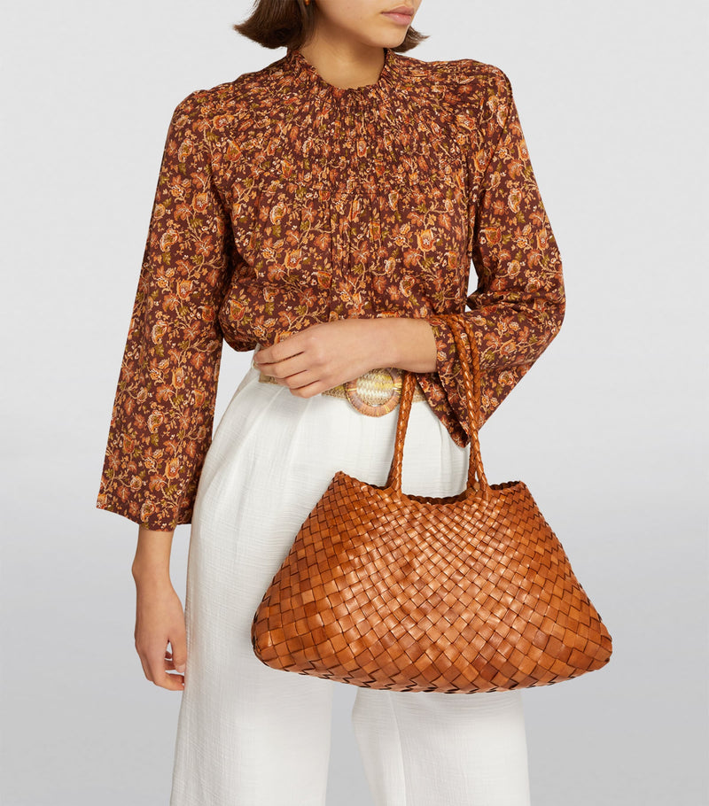 Dragon Diffusion Santa Croce large leather woven tote bag, UK version