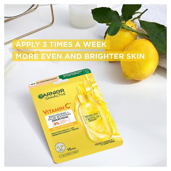 Garnier Vitamin C Brightening Glow Boosting Sheet Mask, UK version