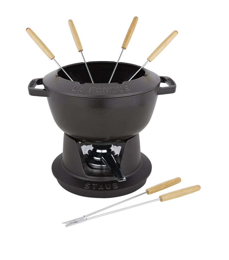 Staub black fondue set 20cm, UK version