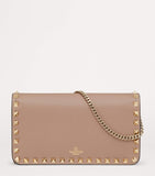 Valentino Garavani Rockstud chain wallet leather, UK version
