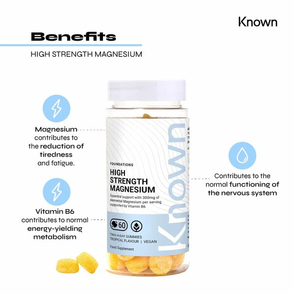 Known Nutrition high-strength magnesium gummies 60 count - British product