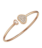 Harrods Chopard Happy Hearts Rose Gold and Diamond Bangle- Buy online at McGrocer
