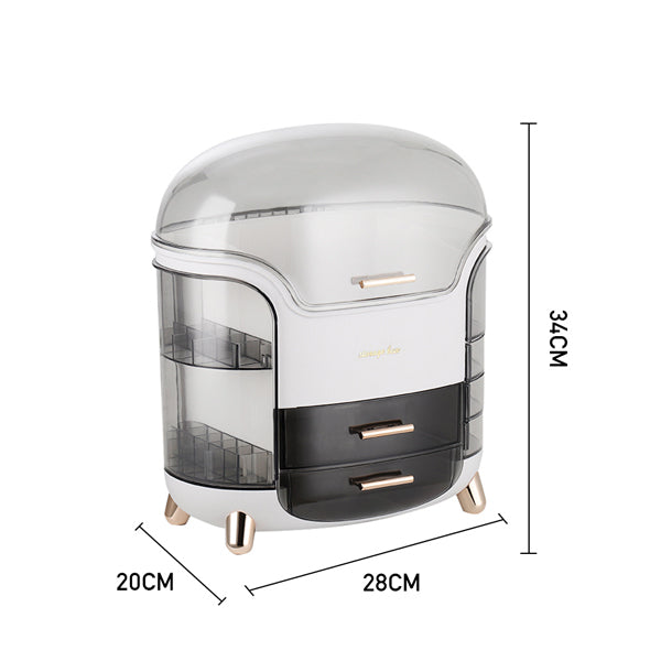 Livingandhome dustproof makeup organizer with clear drawers, imported from the UK