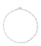 SHAY white gold diamond flat cable link necklace 40-45cm, UK version
