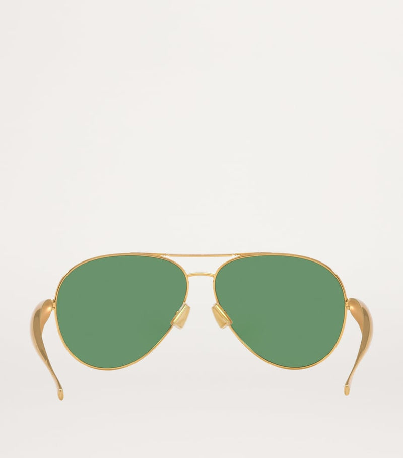 Bottega Veneta green-tinted aviator sunglasses (British brand)