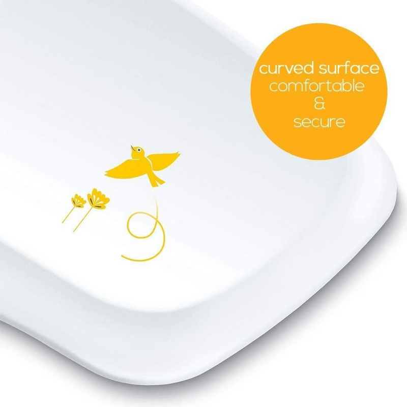 Beurer baby scale with curved weighing platform white - British product