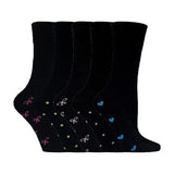 Superdrug Sock Snob Ladies Black Cotton Socks Hearts Bows 5 Pack- Buy online at McGrocer