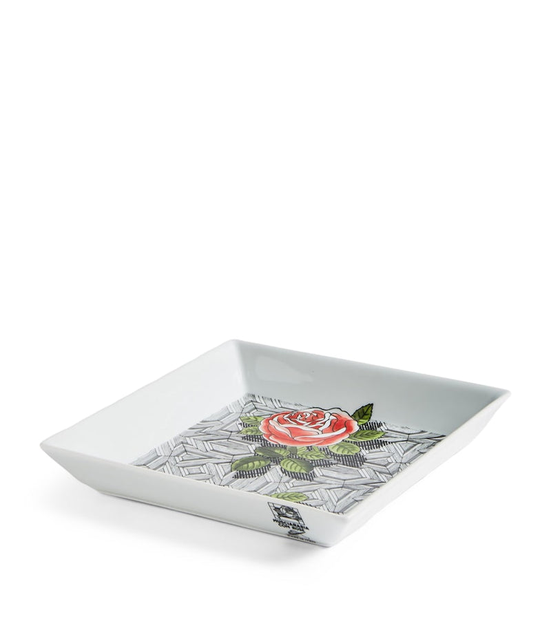 Fornasetti Musciarabia con rose square plate 20cm x 20cm - British product