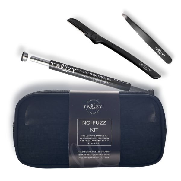Tweezy No-Fuzz Kit Epilator Tweezer Dermaplaner Beauty Bag GOODS Superdrug