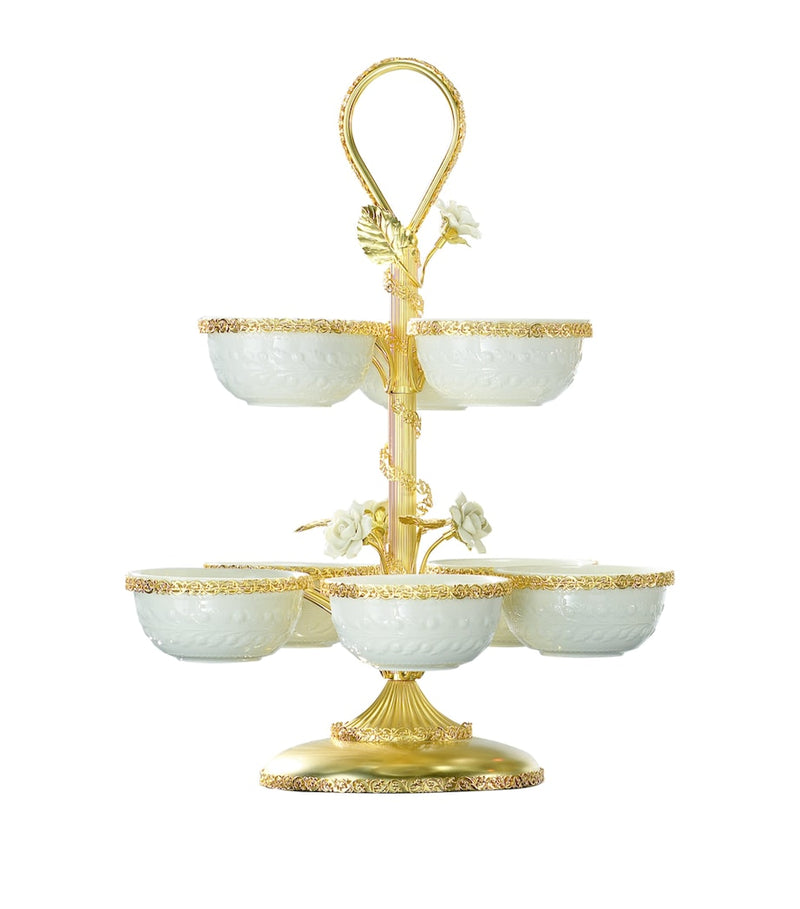 VILLARI pistachios holder with gold roses (British brand)