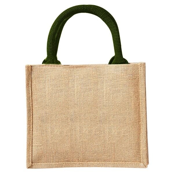 Westford Mill Jute Mini Gift Bag (6 Litres) (Pack Of 2) GOODS Superdrug Natural/Forest Green