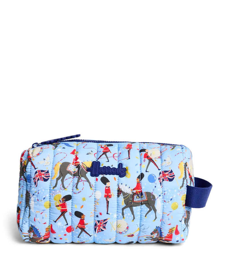 Harrods quilted Trooping the Colour wash bag (British brand)