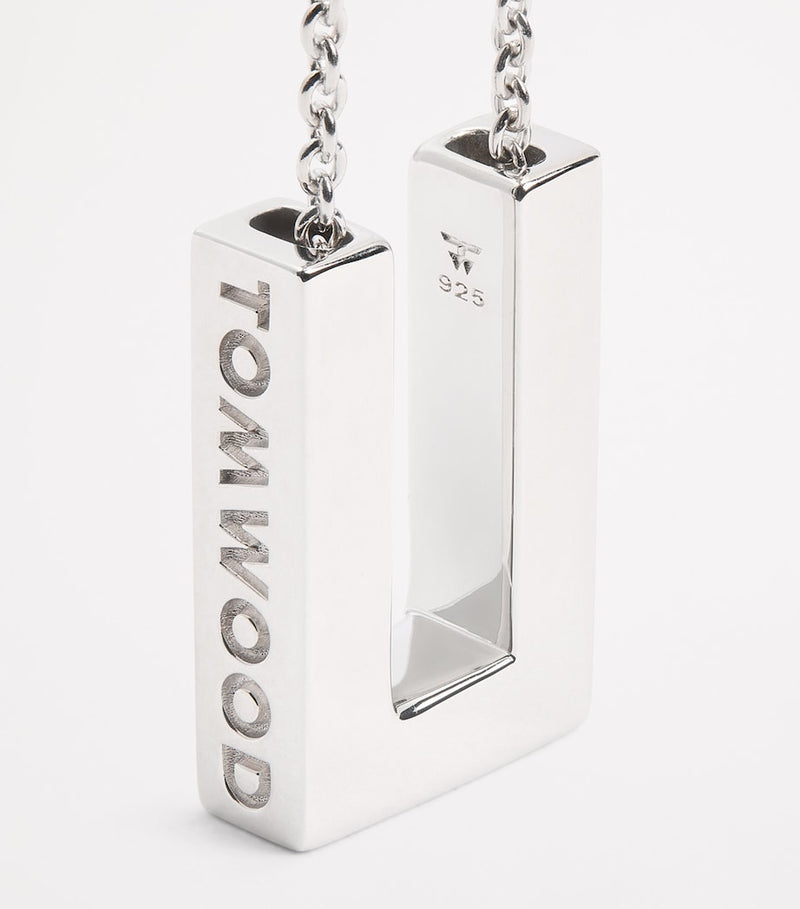 Tom Wood silver square pendant necklace (British brand)