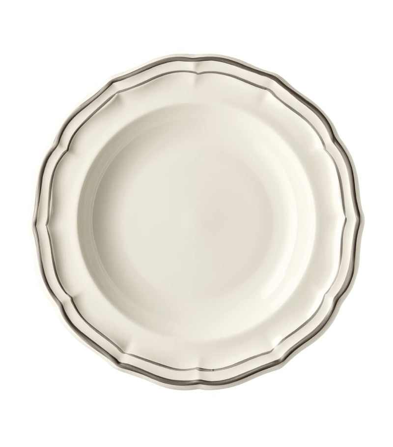 Gien Les Filets taupe soup plates set of 4, UK version
