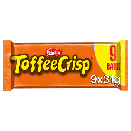 Toffee Crisp Milk Chocolate Bar Multipack x9 31g