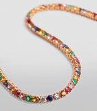 Anita Ko Hepburn necklace rose gold diamond rainbow sapphire (British brand)