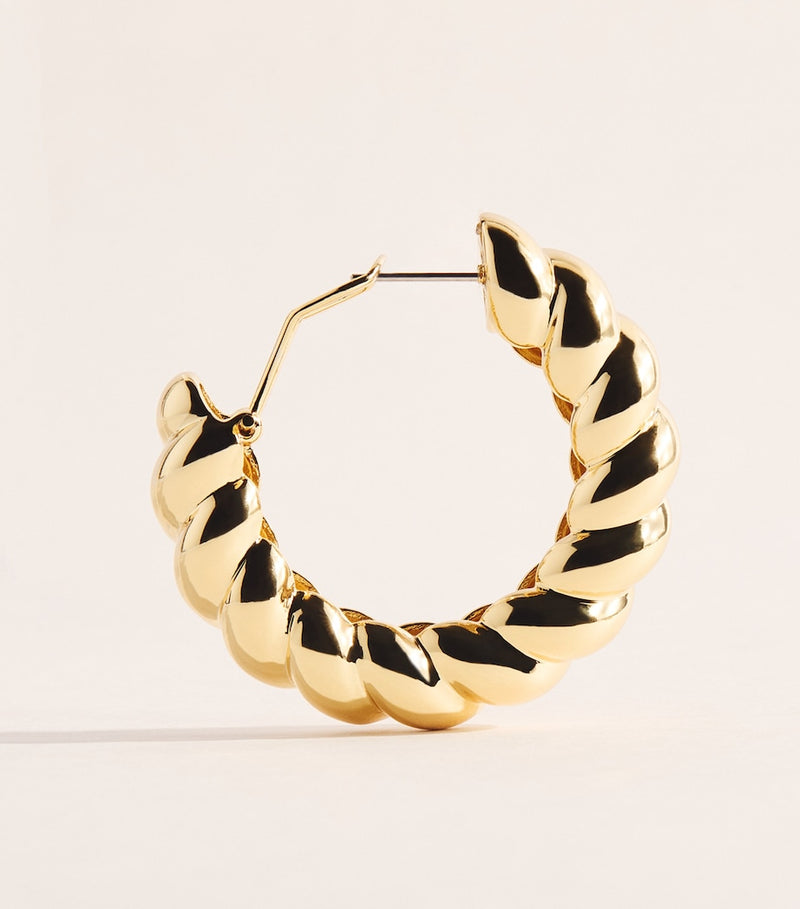 Eddie Borgo gold-plated Torsade hoop earrings (British brand)