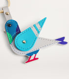 Harrods leather pigeon keyring with posable wings (British brand)