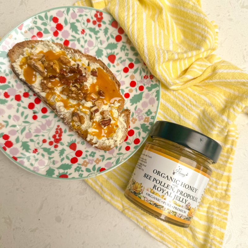 Honey Heaven organic honey bee pollen propolis royal jelly 300g (British brand)