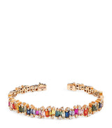 Harrods Suzanne Kalan Rose Gold Diamond and Rainbow Sapphire Shimmer Audrey Bangle- Buy online at McGrocer