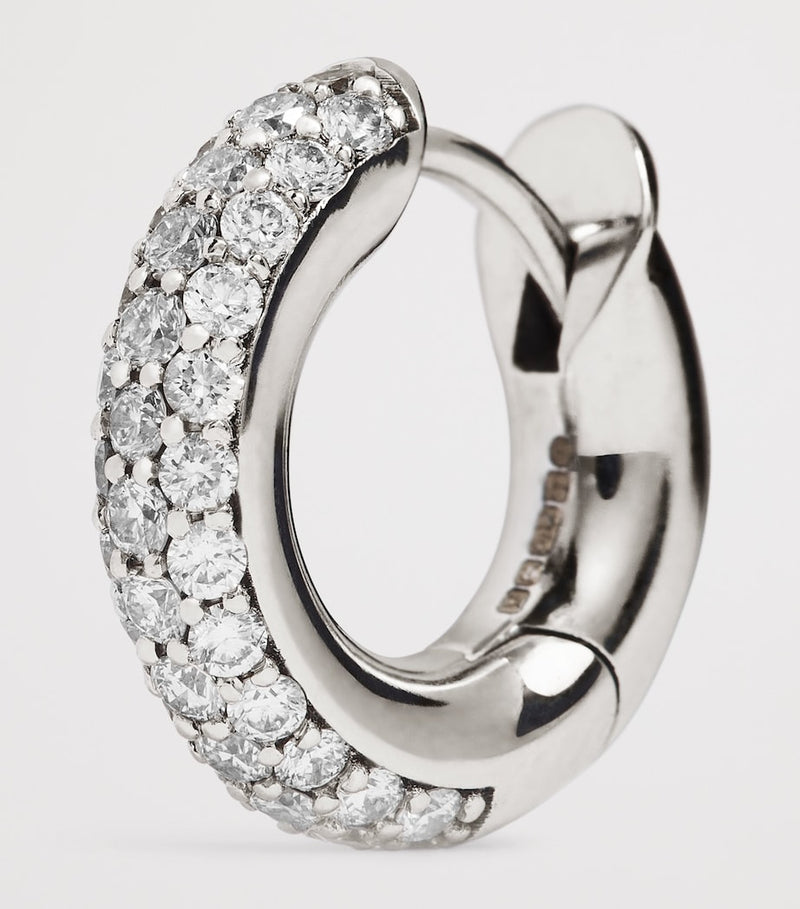 Spinelli Kilcollin white gold diamond hoop earring, imported from the UK