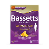 Holland & Barrett Bassetts Vitamins Woman 50+ Multivitamins & Multiminerals Orange & Lemon Pastilles 30 Count- Buy online at McGrocer