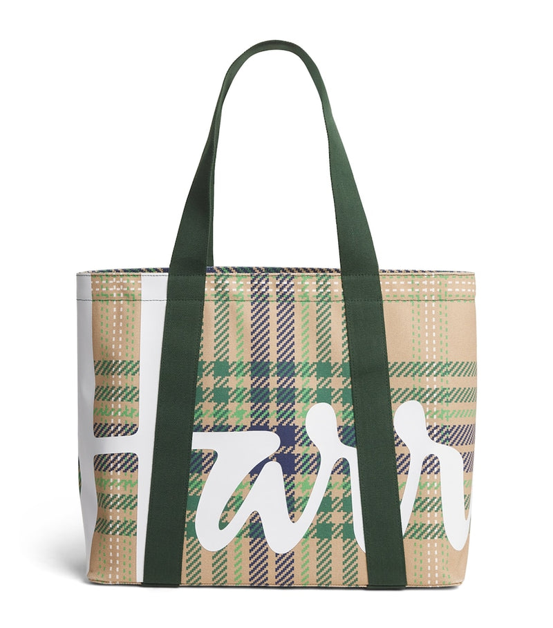 Harrods medium tartan check tote bag, imported from the UK