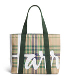 Harrods medium tartan check tote bag, imported from the UK