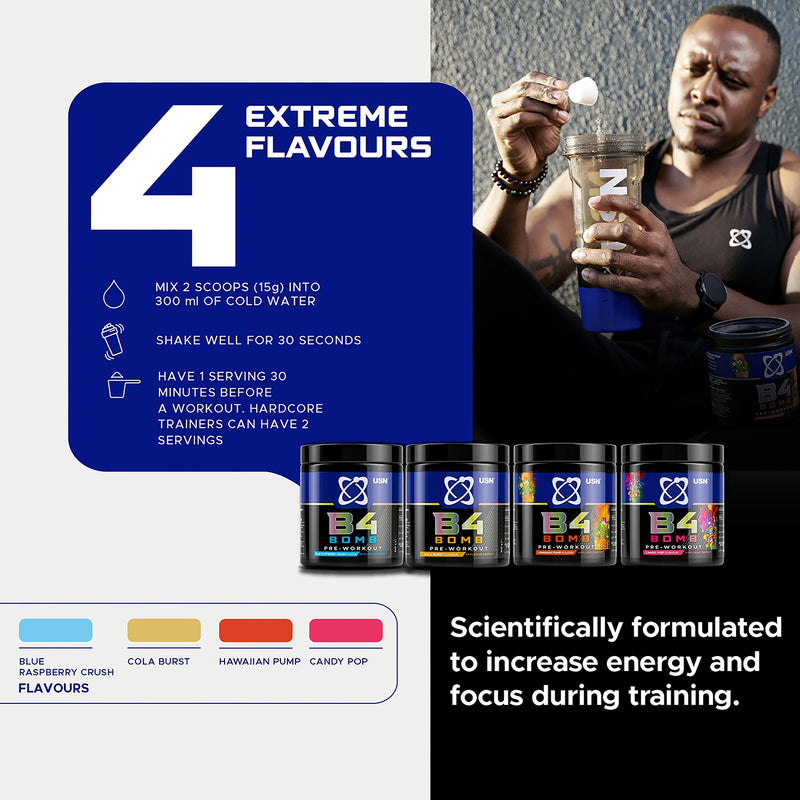 USN B4 Bomb Pre-Workout Hawaiian Pump 300g - 999297