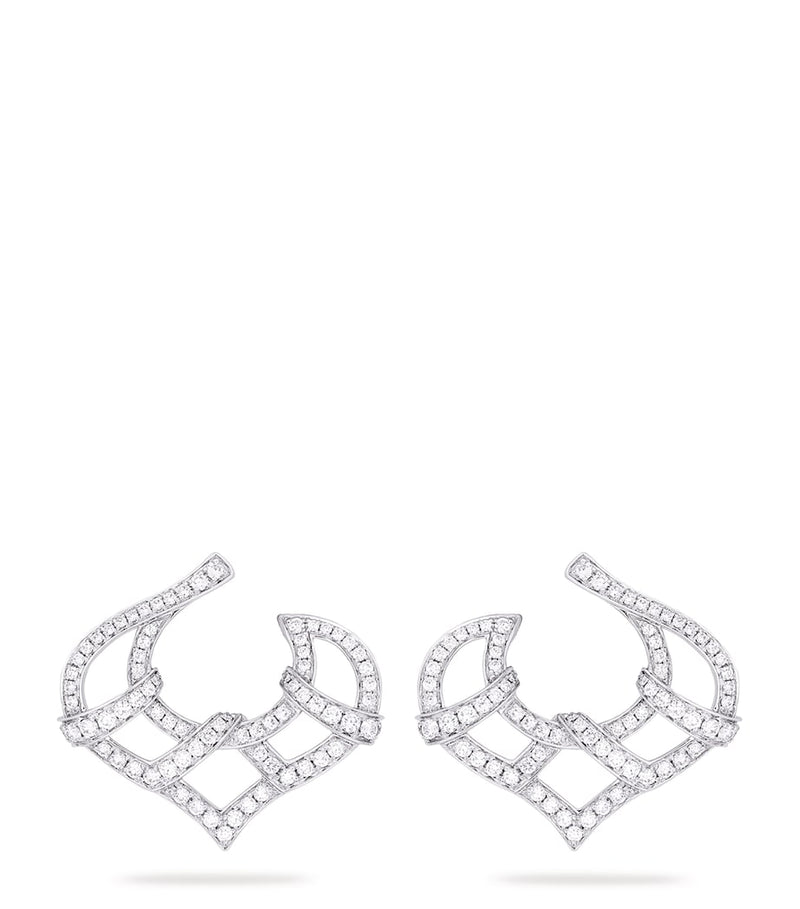 Boodles Woodland earrings platinum diamond pavé pinecone, UK version