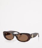 Jimmy Choo Havana oval sunglasses with crystal logo (British brand)