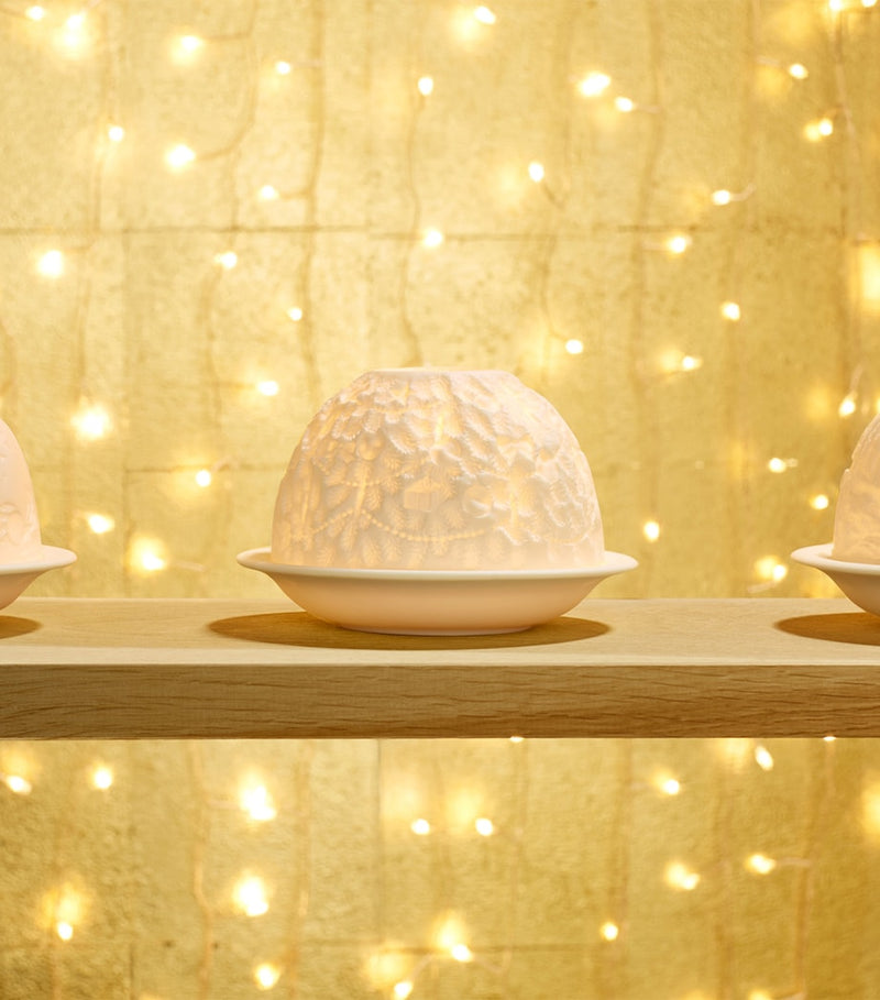 Bernardaud Christmas tree LED votivelight lithophane, imported from the UK