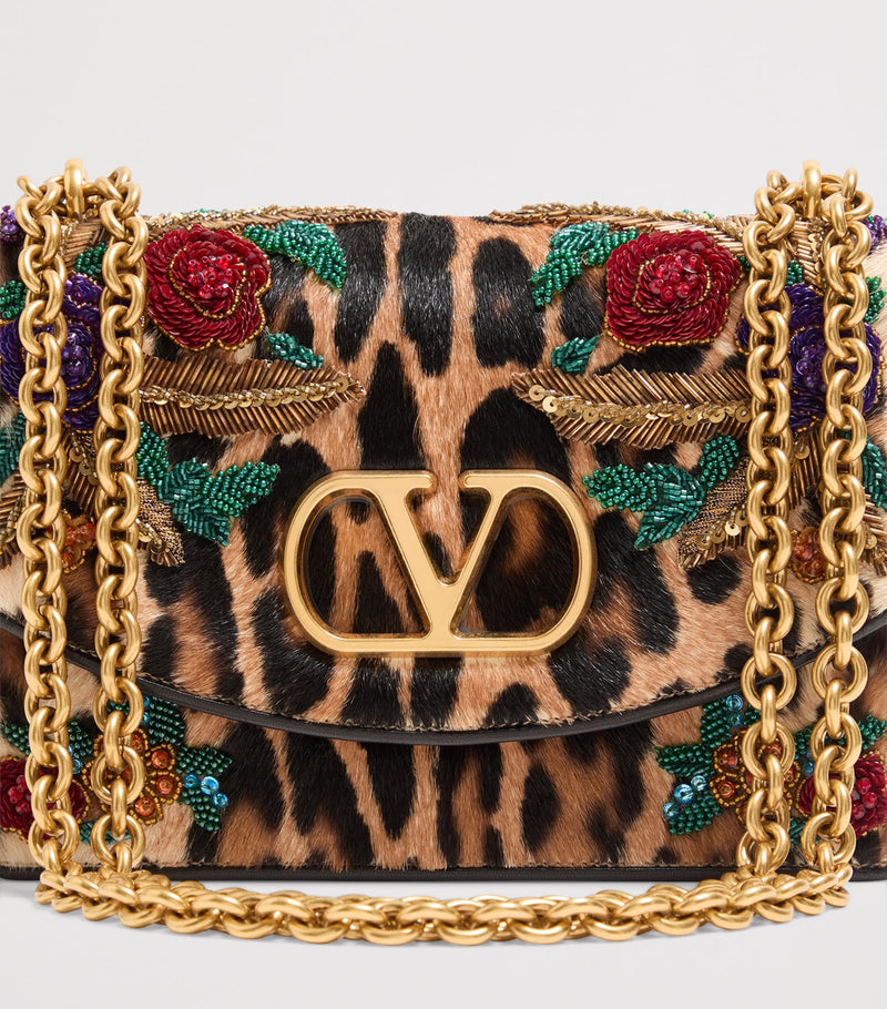 Valentino Garavani Vain shoulder bag pony-effect leather leopard print (British brand)