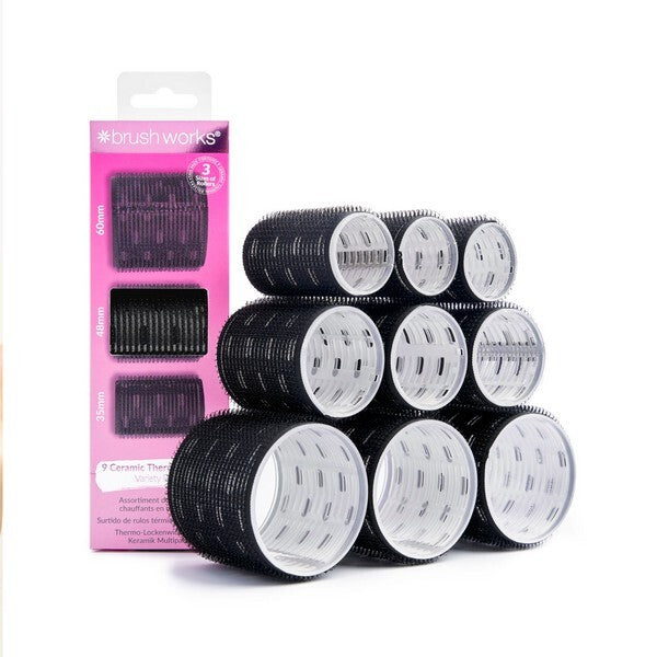 Brushworks ceramic thermal rollers 9 piece variety - British product