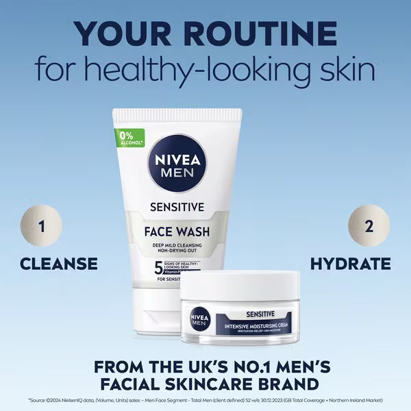 Nivea Men Sensitive Intensive Face Cream 50ml, imported from the UK