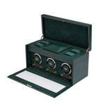 WOLF triple watch winder British Racing Green vegan leather, imported from the UK