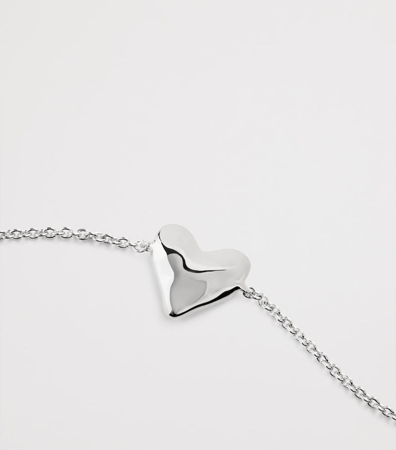 Monica Vinader sterling silver heart chain bracelet, UK version