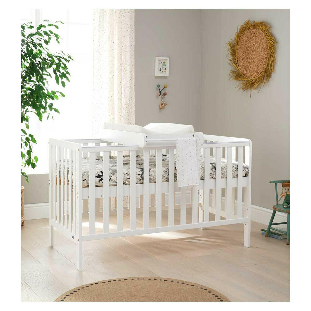 Tutti Bambini Malmo Cot Bed, Cot Top Changer and Mattress Bundle - White GOODS Boots