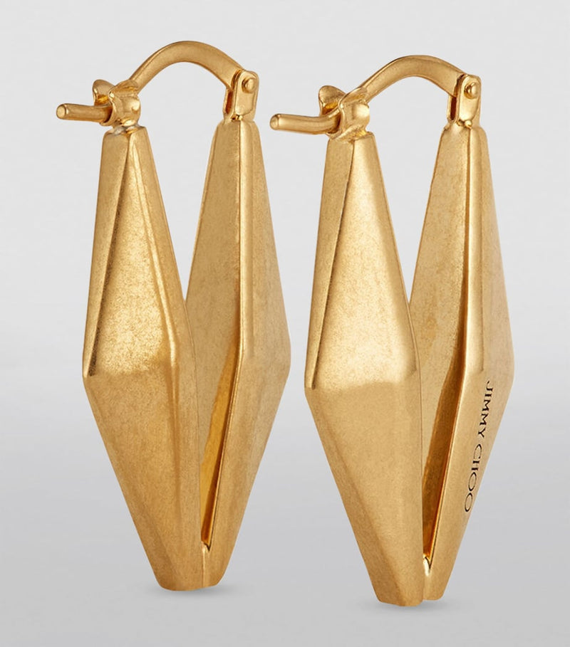 Jimmy Choo diamond chain earrings gold-tone brass - British product