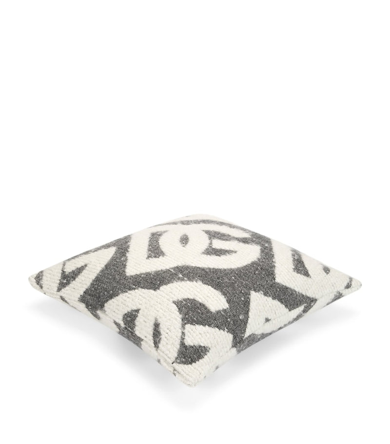 Dolce & Gabbana Casa wool-silk-cashmere logo cushion 50cm x 50cm - British product