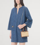 Valentino Garavani Mini Straw Rockstud handbag, imported from the UK
